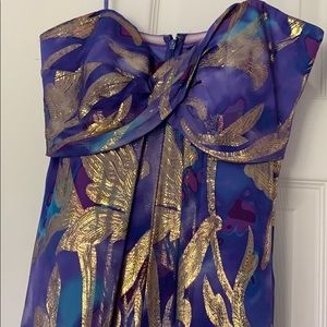 Nicole Miller Silk and Lurex Gown